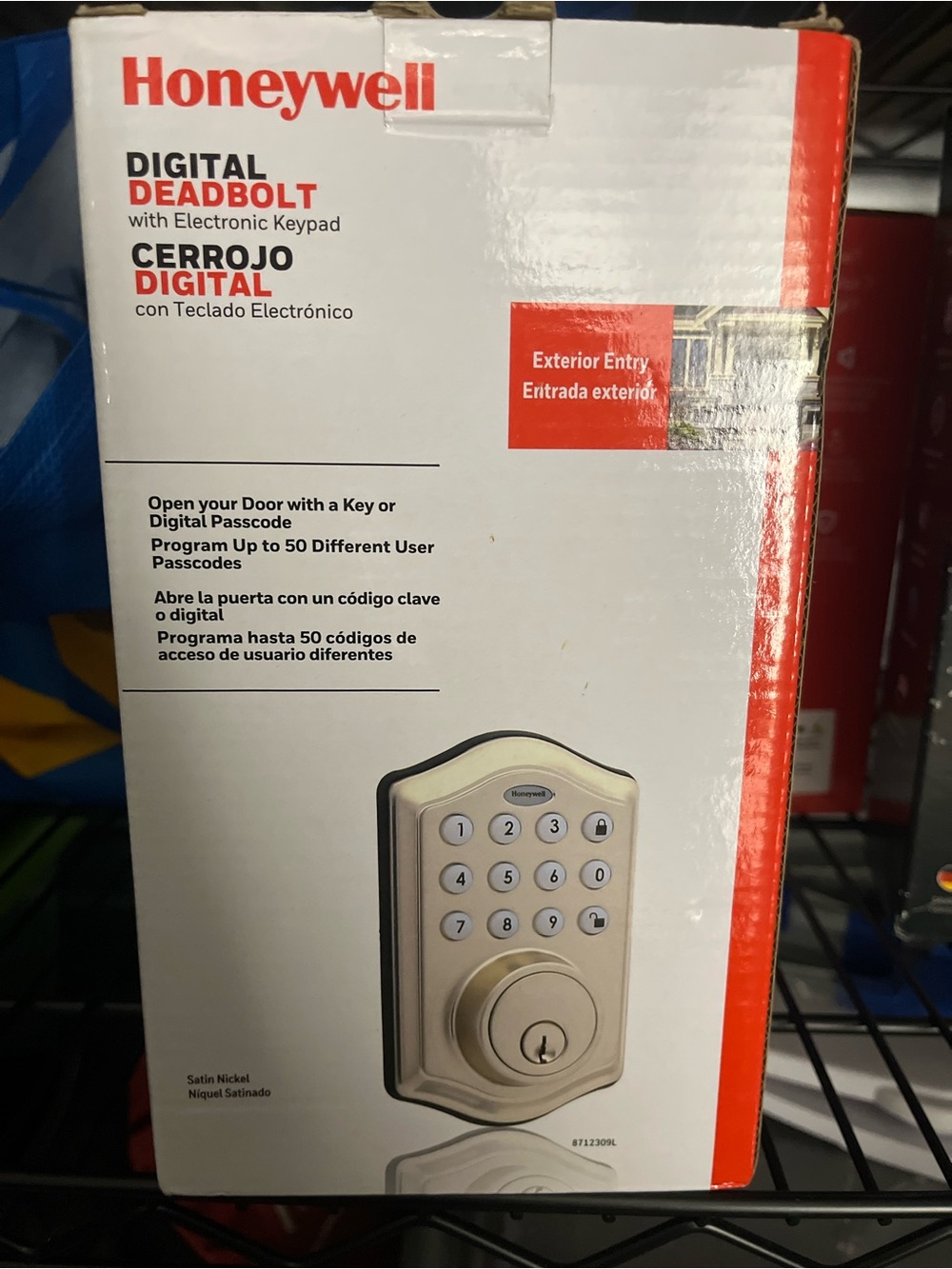 **Honeywell Digital Deadbolt Electronic Keypad Door Lock - Satin Nickel - NIB**